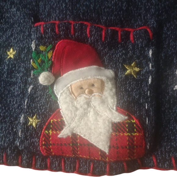 Designers Originals sweater women's vintage cardigan Christmas holiday Blue - Picture 4 of 8